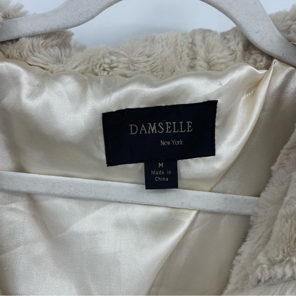 Damselle New York Faux Fur Jacket beige Sz M - Picture 5 of 7